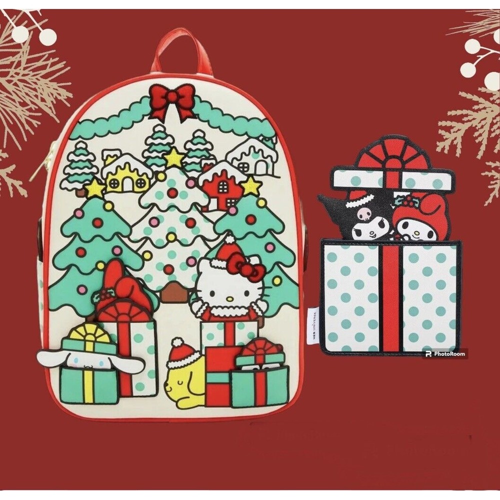 HELLO KITTY & FRIENDS CHRISTMAS MINI BACKPACK AND MATCHING CARD‎ HOLDER